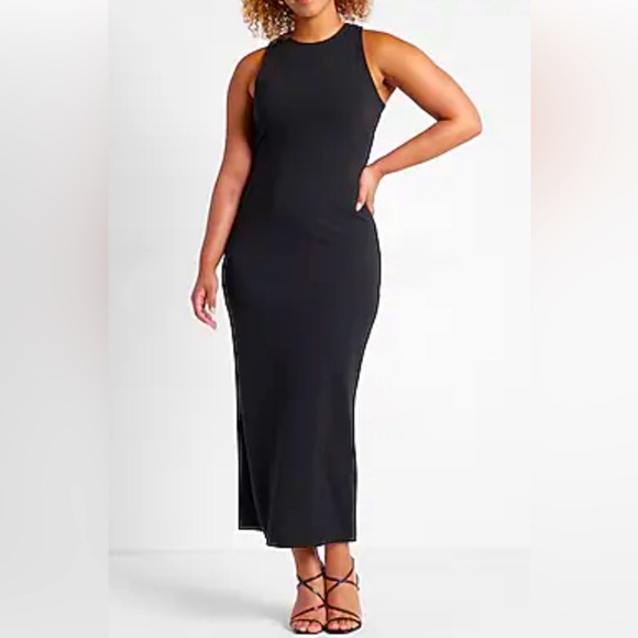 EXPRESS BODYCON HIGH NECK, CUT OUT BACK DRESS SIZE XL NEW! BLACK - Picture 1 of 12